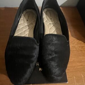 Birdies calf hair flats size 7.5 shoes with original box and receipt.